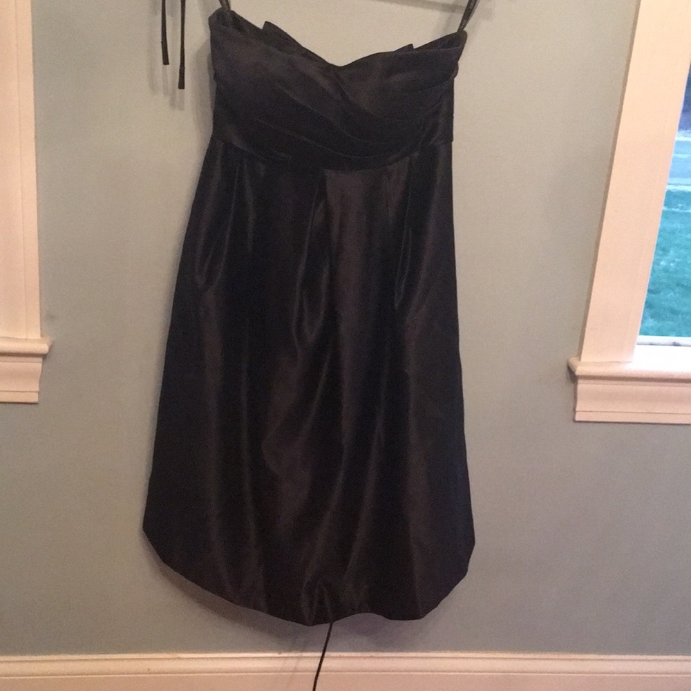 A36 black strapless cocktail dress